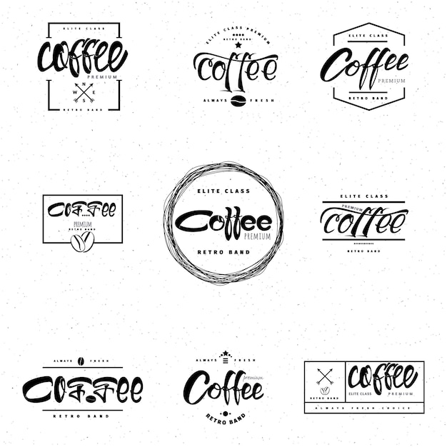 Coffee  insignia is made with the help of lettering and calligraphy