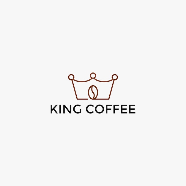 Coffee king bean logo design template