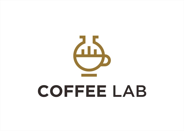 coffee lab logo design vector illustration