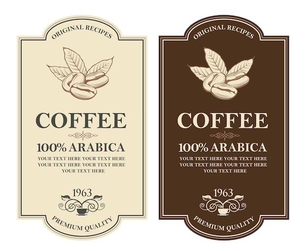 coffee labels set