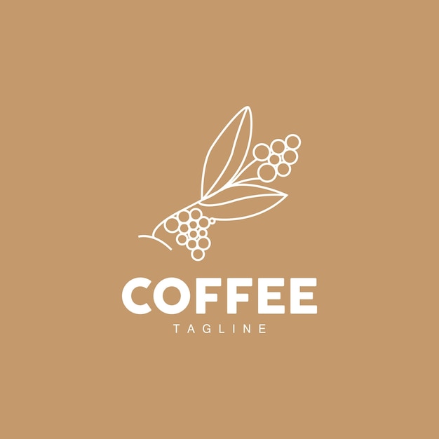 Coffee Logo Coffee Tree Design Cafe Drink Vector Icon Brand Illustration Symbol