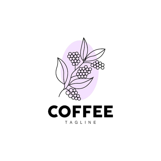 Coffee Logo Coffee Tree Design Cafe Drink Vector Icon Brand Illustration Symbol