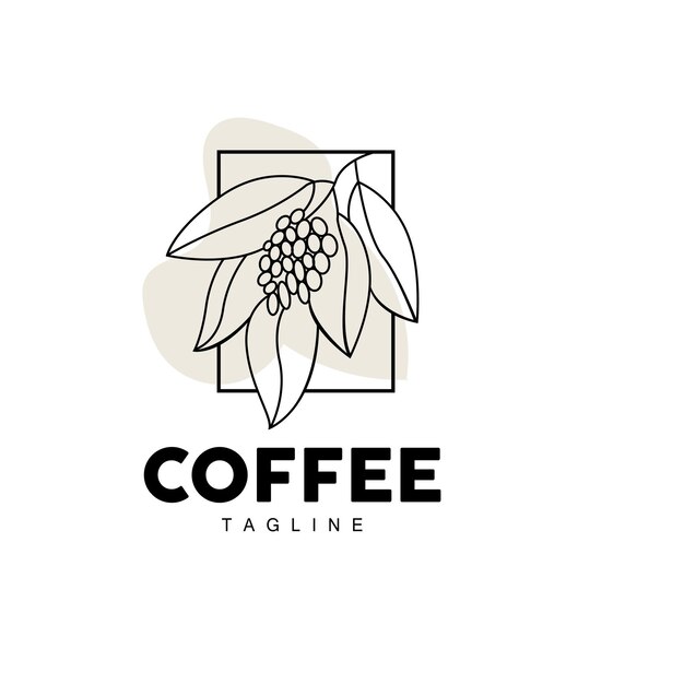 Coffee Logo Coffee Tree Design Cafe Drink Vector Icon Brand Illustration Symbol