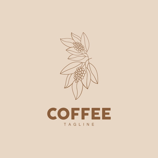 Coffee Logo Coffee Tree Design Cafe Drink Vector Icon Brand Illustration Symbol