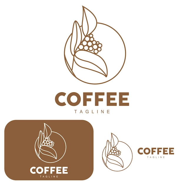 Coffee Logo Coffee Tree Design Cafe Drink Vector Icon Brand Illustration Symbol