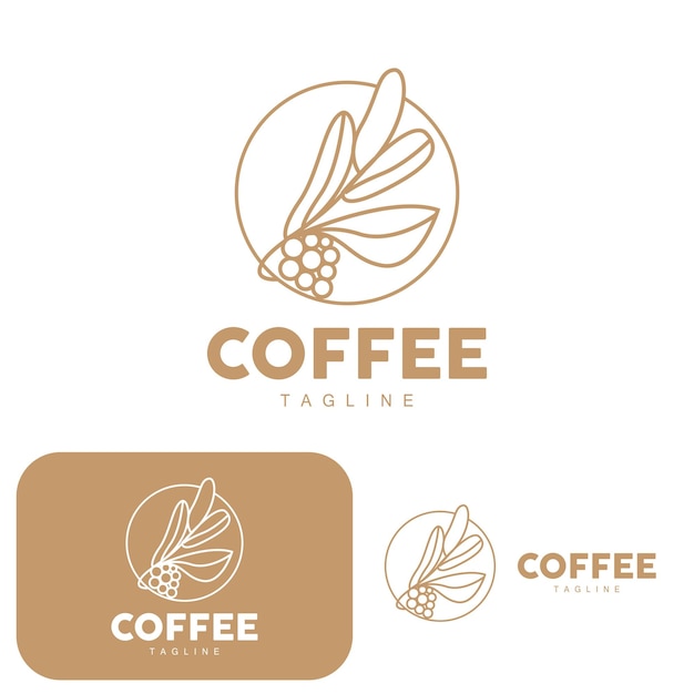 Coffee Logo Coffee Tree Design Cafe Drink Vector Icon Brand Illustration Symbol