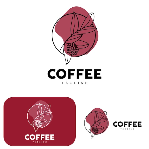 Coffee Logo Coffee Tree Design Cafe Drink Vector Icon Brand Illustration Symbol