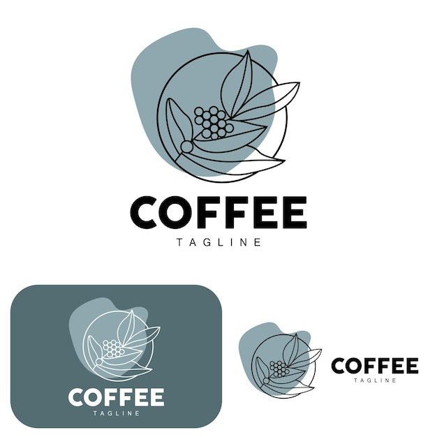 Coffee Logo Coffee Tree Design Cafe Drink Vector Icon Brand Illustration Symbol