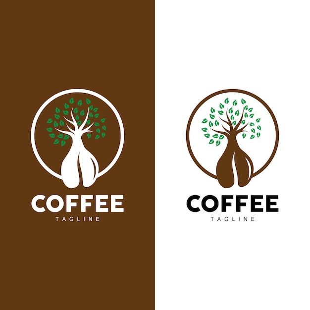 Coffee Logo Design Coffee Tree Drink Vector Template Symbol Illustration