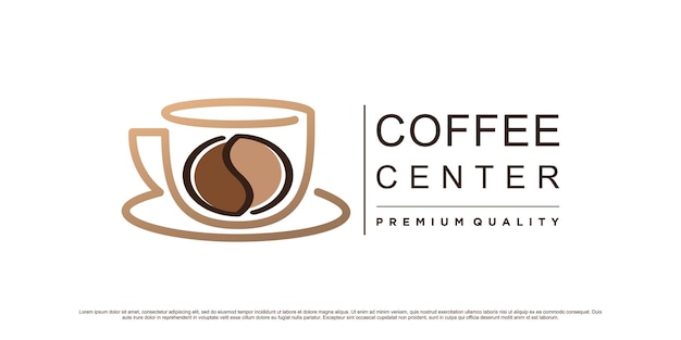 Coffee logo design template with cup icon and creative element concept