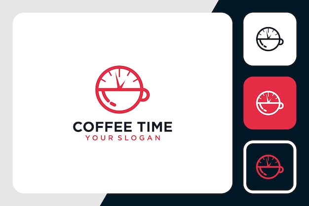 coffee logo design with time inspiration