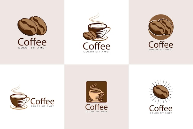 Coffee logo set template design