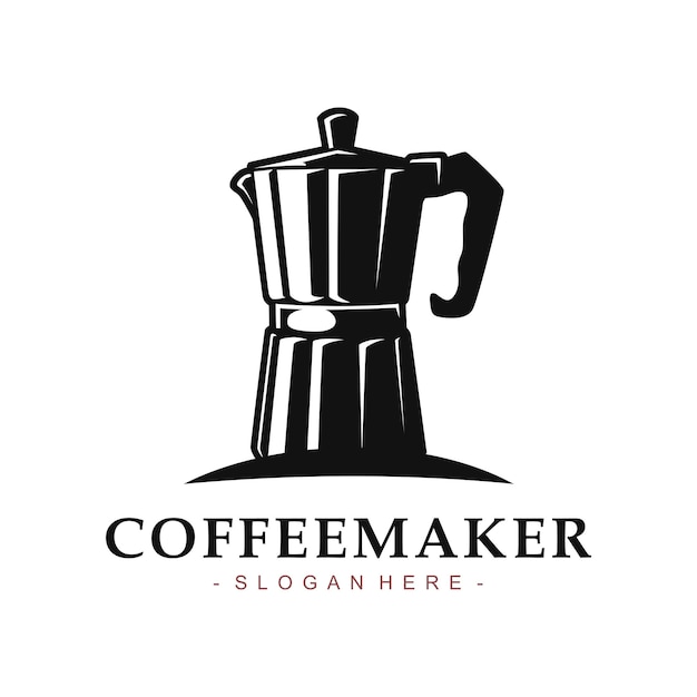 Coffee logo template with Moka pot concept