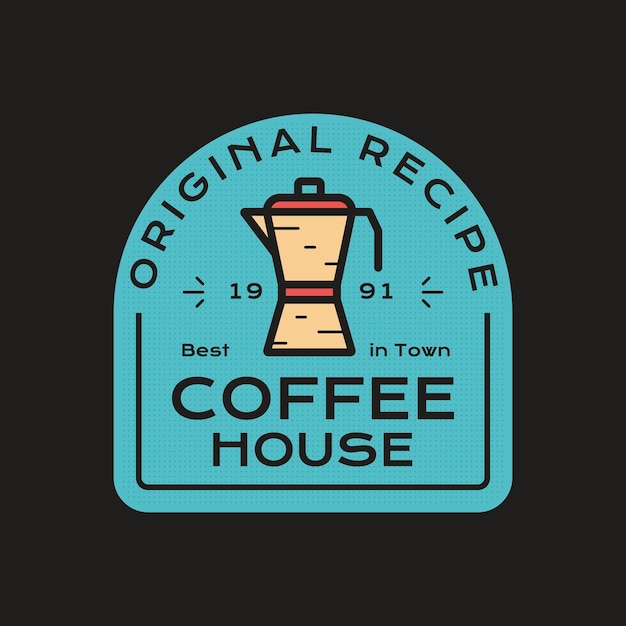 Coffee Logo vector template Coffee Badge design for cafe restaurant coffee house Stock emblem graphics isolated on dark background