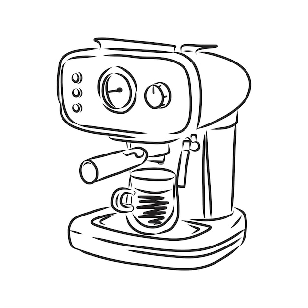 Coffee machine doodle coffee machine vector illustration