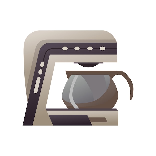 Coffee maker machine icon Kitchen accessorie for making a drink Isolated electronic equipment