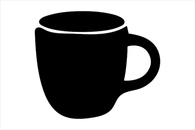 Coffee Mug Silhouette Design Vector Illustration Clipart Eps