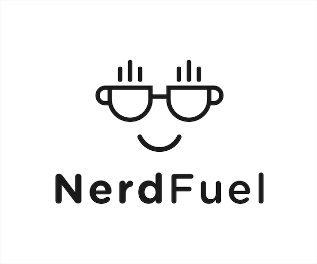 coffee nerd logo design vector illustration