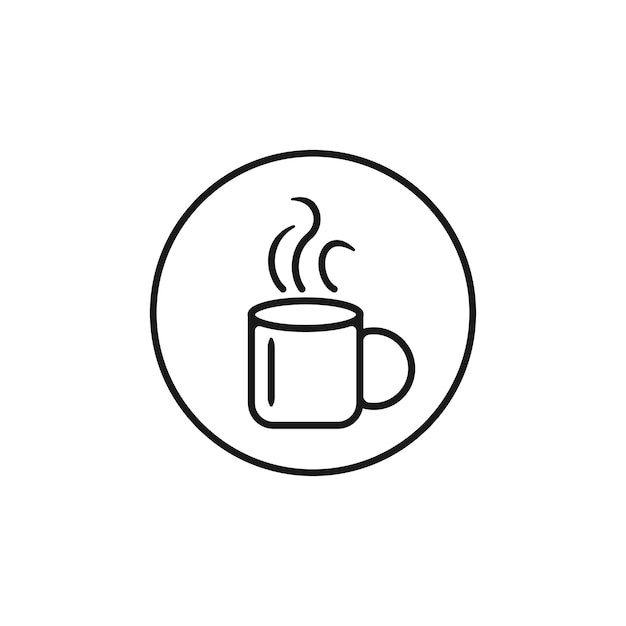 Coffee outdoor line logo design template icon vector illustration