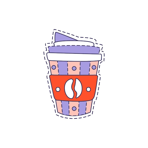 Coffee In Plastic Cup Bright Hipster Sticker