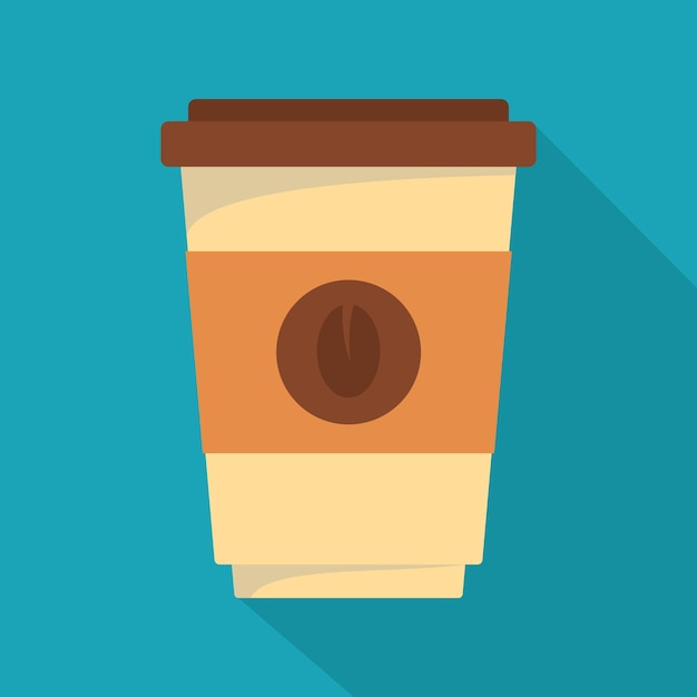 Coffee plastic cup icon Flat illustration of coffee plastic cup vector icon for web