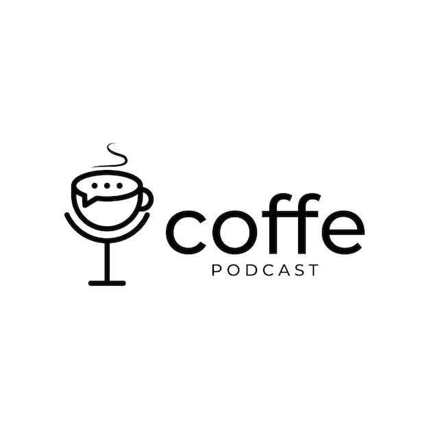 coffee podcast logo icon vector design