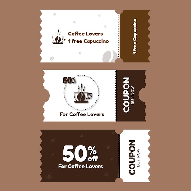 coffee purchase coupon design for coffee lovers