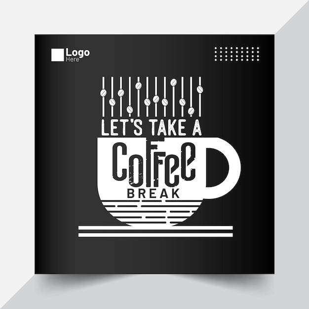 coffee quote badge template design