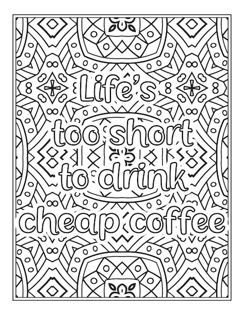 Coffee Quotes Coloring Book Page quotes coloring page coloring page for adults