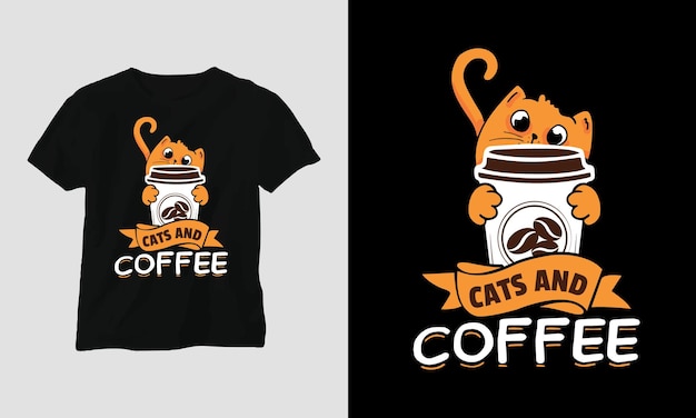 Coffee quotes tshirt design template vector typography style