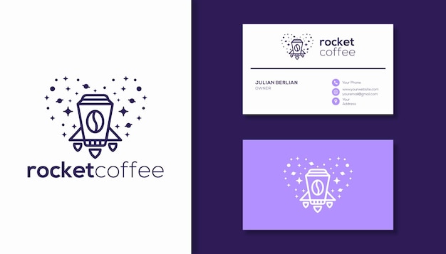 Coffee and rocket logo design