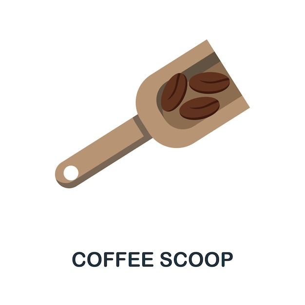 Coffee scoop flat icon color simple element from coffee