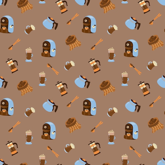 Coffee seamless pattern Design for fabric textile wallpaper packaging