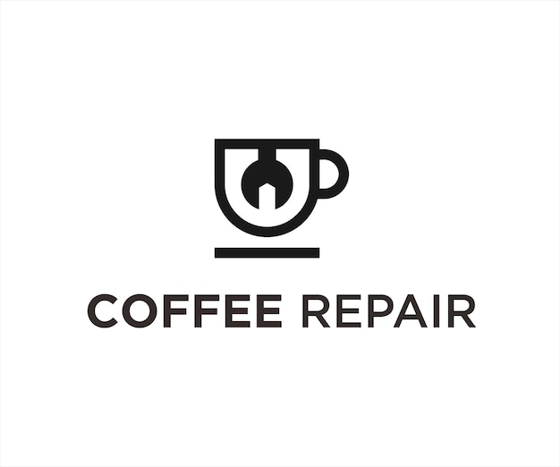 coffee service logo design vector illustration