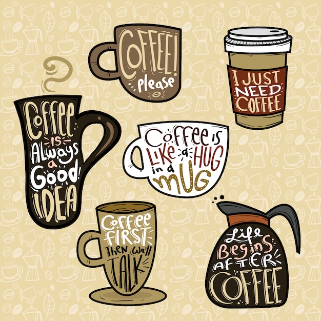 Coffee set with Quotes