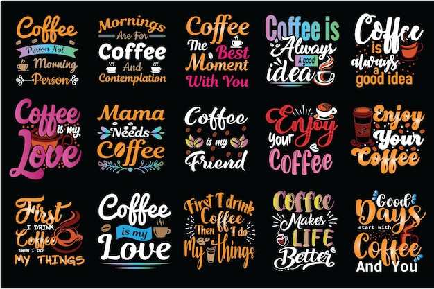 Coffee shirt design bundle