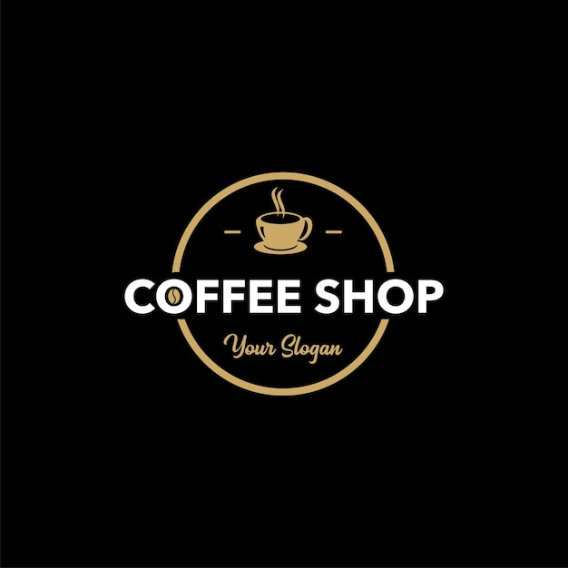 coffee shop badge coffee cup logo design