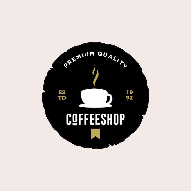 Coffee shop badge logo design vector illustration