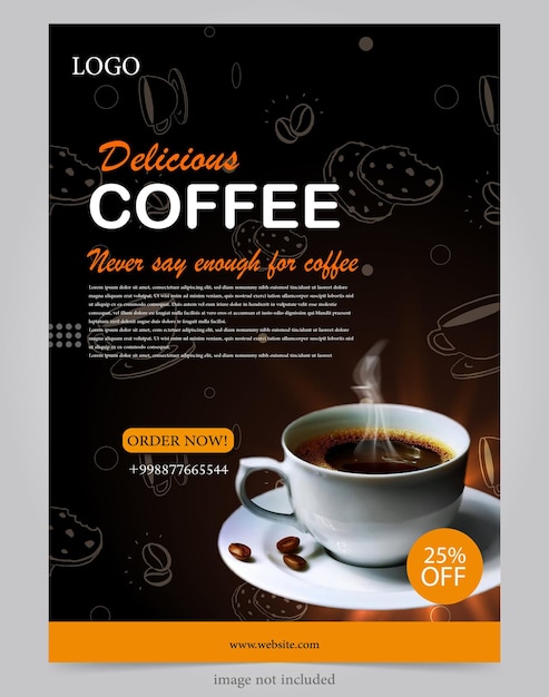 coffee shop banner flat design for social media