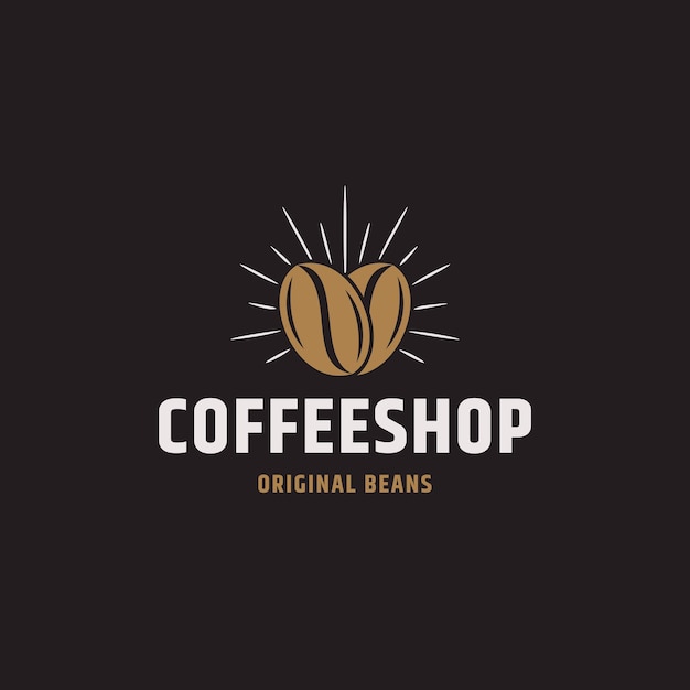 Coffee shop or coffee beans logo icon design template flat vector