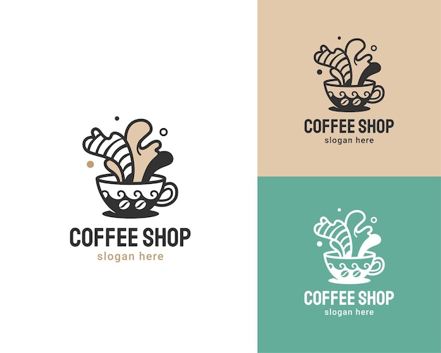 coffee shop doodle logo