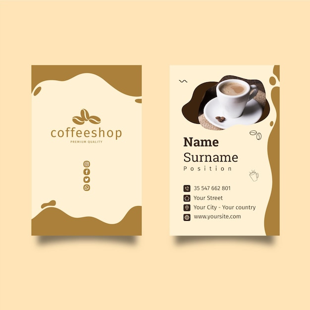 Coffee shop double-sided business card