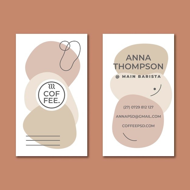 Coffee shop double sided business card