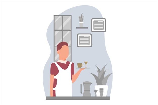 Coffee Shop Flat Design Illustration