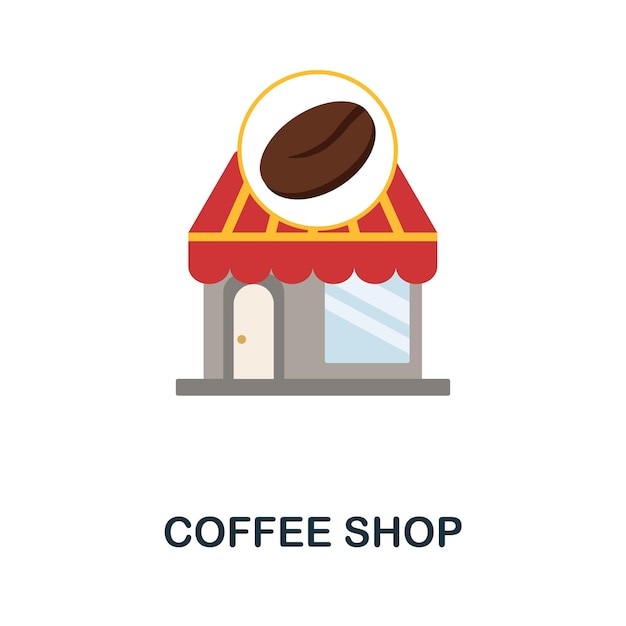 Coffee Shop flat icon Colored sign from small business collection Creative Coffee Shop icon illustration for web design infographics and more