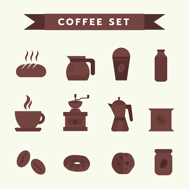 Coffee shop icon complete with several types of equipment