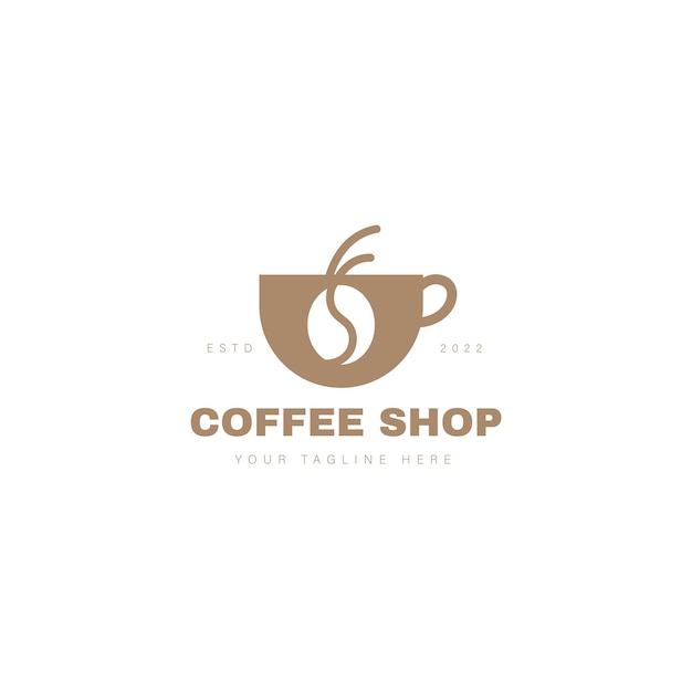 Coffee shop logo design icon illustration