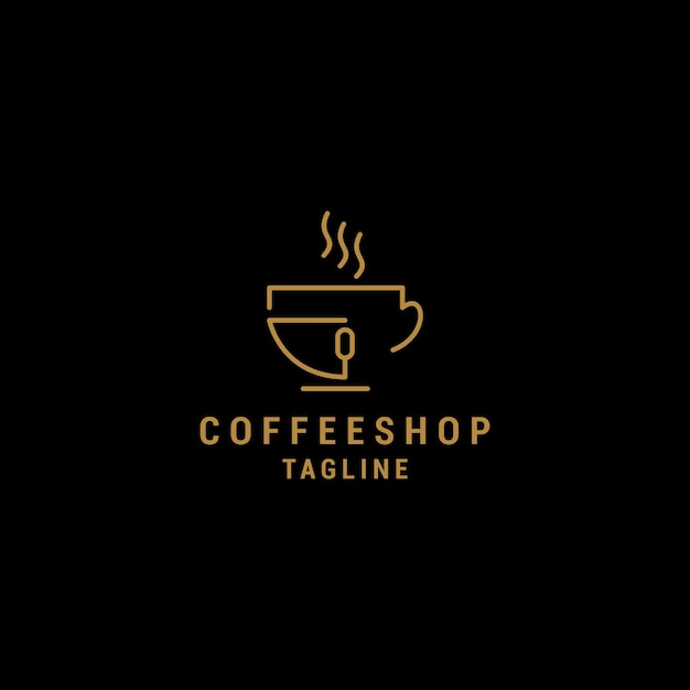 Coffee shop logo design icon template