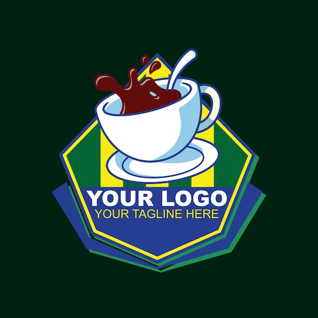 Coffee shop logo design template icon illustration