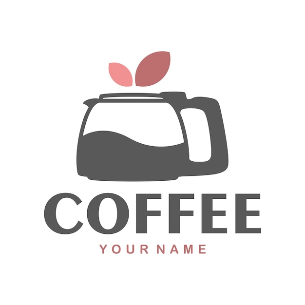 Coffee shop logo template in simple style